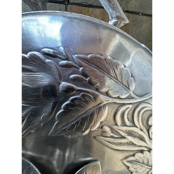 Everlast Hand Forged Aluminum Covered Serving Dish Roses Casserole Handmade - Picture 7 of 16